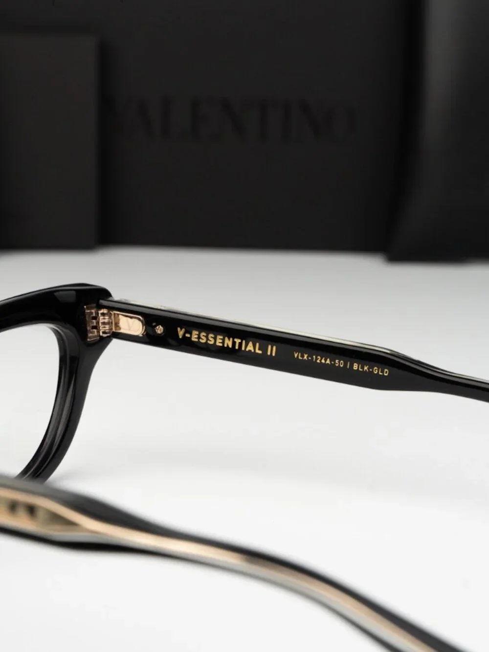 Valentino Women Eyeglasses Shiny Black Cat Eye V-ESSENTIAL II VLX-124 A NEW